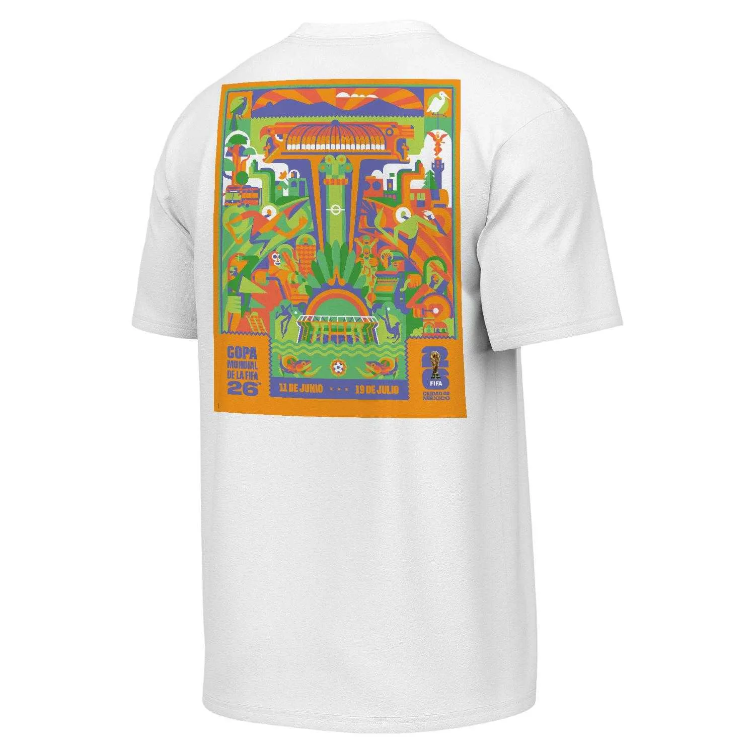 2026 World Cup Mexico City Poster White T-Shirt - Unisex - Image 3