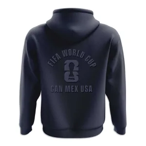 Alternative view of 2026 World Cup Puff Arch Navy Hoodie - Unisex