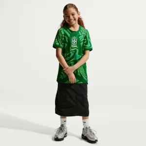 Alternative view of Brazil 2026 Stadium Goalkeeper Big Kids' Nike Dri-FIT Soccer Replica Short-Sleeve Jersey