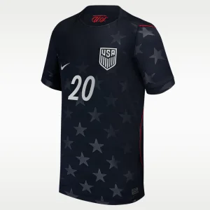 Alternative view of Folarin Balogun USMNT 2026 Stadium Away Big Kids' Nike Dri-FIT Soccer Jersey