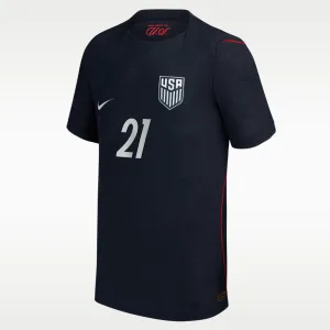 Alternative view of Timothy Weah USMNT 2026 Match Away Big Kids' Nike Dri-FIT ADV Soccer Jersey