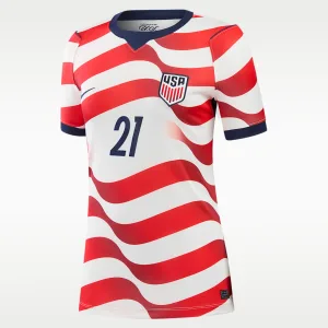 Alternative view of Timothy Weah USMNT 2026 Stadium Home Women's Nike Dri-FIT Soccer Jersey